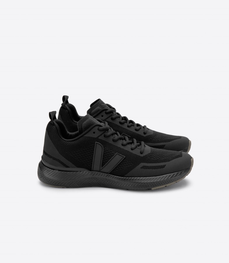 Engineered-Mesh Full Black Kaki Collection Veja