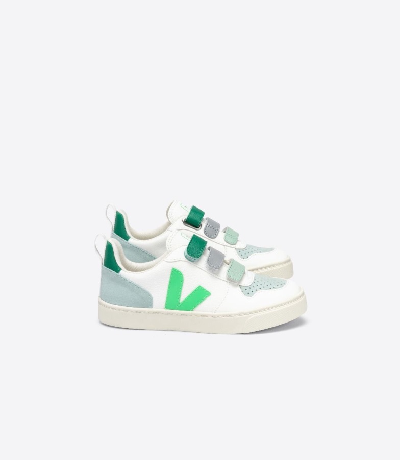 Collection Veja Chromefree Leather White Orange Fluo Cobalt
