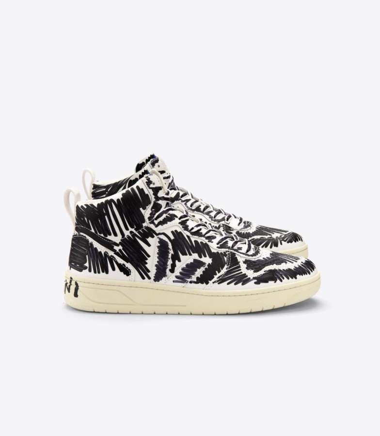 Premium Veja Rt Alveomesh Black White Kaki